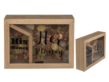 Wooden savings box