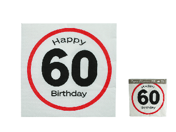 Paper napkins Happy Birthday - 60
