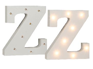 Illuminated wooden letter Z