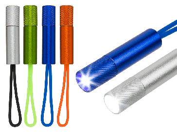Metal torch with 1 LED (incl. batteries) ca. 5