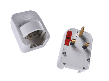 Adapter for schuko plug from GS to BS