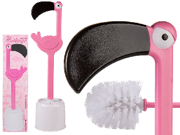 Pink plastic toilet brush