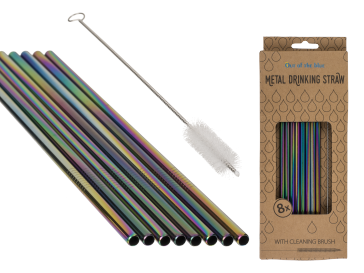 Metal drinking straw with cleaning brush