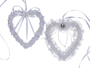 White wedding heart with ribbon