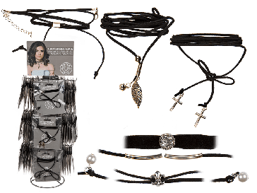 Choker wrapped necklace with different applications & pendants