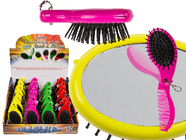 Hairbrush with integrated comb & mirror