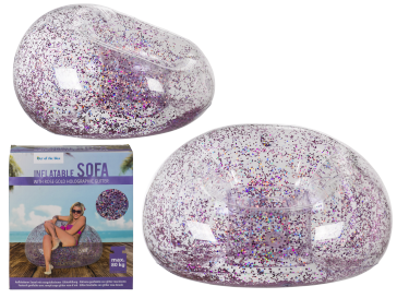 Inflatable Sofa with rose gold holographic glitter filling
