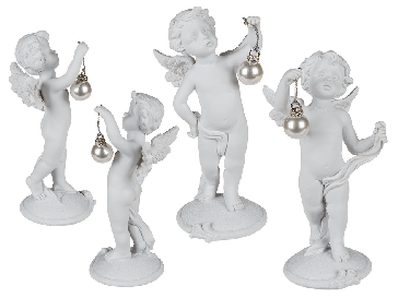 Standing polyresin angel with pearl