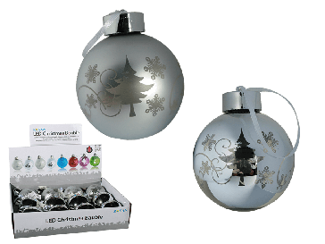 Silver Glass Christmas Bauble