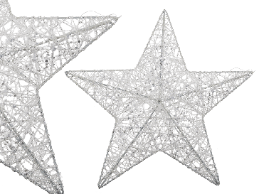 White 3D metal star with glitter with hanger