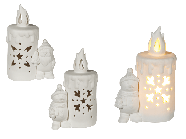 Ceramic candle with warm white LED