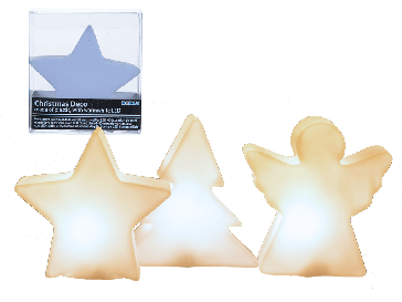 Plastic christmas deco with warmwhite LED