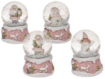 Polyresin snow globe with Christmas figurines