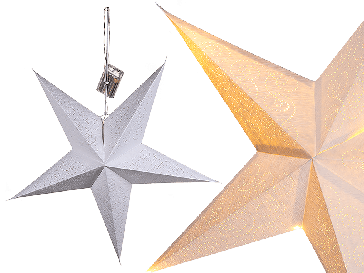 White paper christmas star with  10 LED