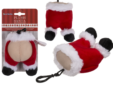 Plush Santa with carabiner hook & fart sound (incl. battery) ca. 11 cm