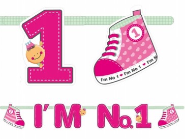 Banner I'm No. 1, pink, 110cm, 1piece