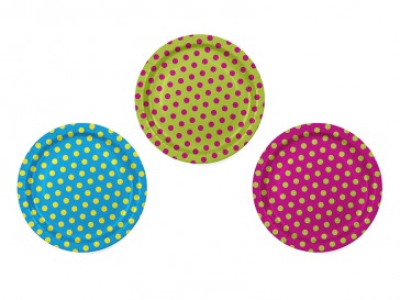 Polka Dots Plates, mix, 23cm, 1pack
