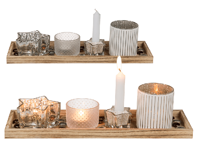 Decoration Set With Wooden Plate