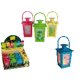 Plastic lantern with LED tealight  incl. battery