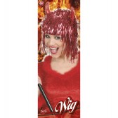 Tinsel devil wig with horns