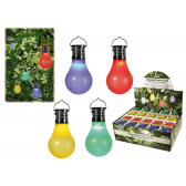 Coloured plastic bulb with solar cell & LED