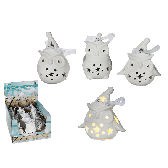Ceramic christmas owl with LED