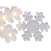 White plastic snowflake with 12 warm white LED