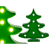 Green plastic tree with 7 warm white LED