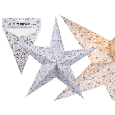 White paper christmas star with silver coloured star decor