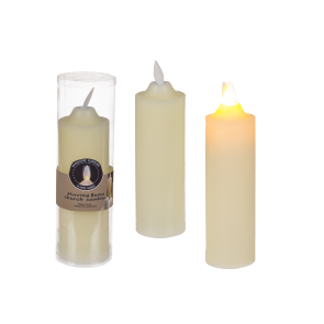 Ivory coloured church candle with swing flame led