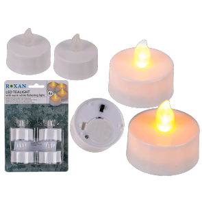 Tealight with warm white flickering LED