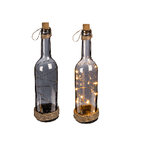 Smoked glass bottle with 10 warm white LED