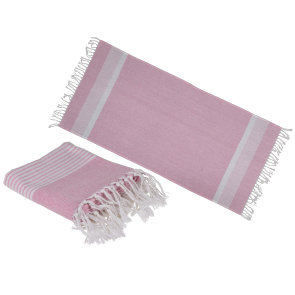 White/rosa coloured Fouta Towel (for sauna & beach)