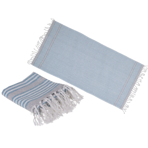 White/blue coloured Fouta Towel (for sauna & beach)