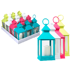 Plastic lantern with LED candle