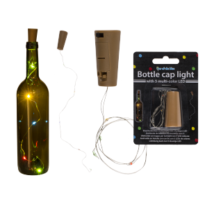 Bottle cap light with 5 multi-colour LED (incl. batteries) ca. 5 x 2 cm