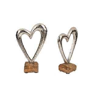 Metal heart on sleeperwood base