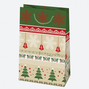 Vianočná darčeková taška eko 16x24x7 cm, 8 druhov