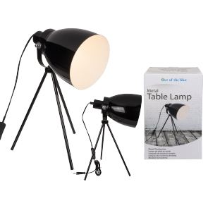 Black coloured metal table lamp IX