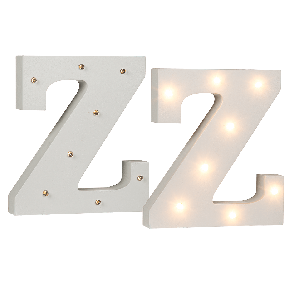 Illuminated wooden letter Z