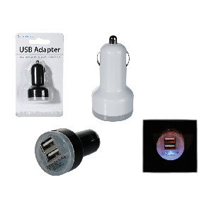 Light up universal USB adapter for car socket charger