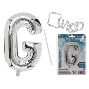 Silver coloured foil balloon