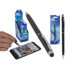 Metal pen with touchscreen stylus