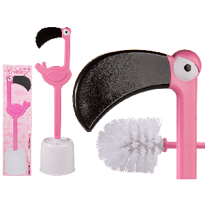 Pink plastic toilet brush