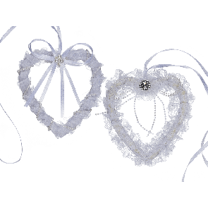 White wedding heart with ribbon