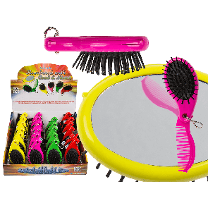 Hairbrush with integrated comb & mirror