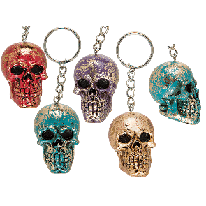 Polyresin Shiny Skull Keychain