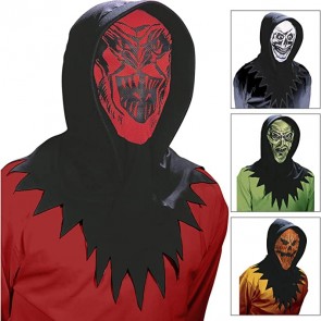 Horror mask with a hood