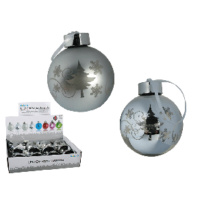 Silver Glass Christmas Bauble