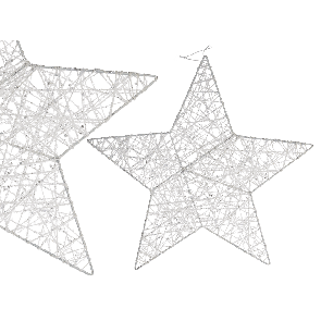 White metal star with glitter with hanger